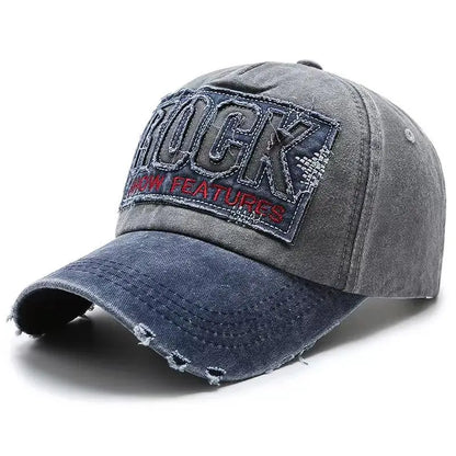 Letter Rock Embroidery Cotton Baseball Cap Men Women Gorras Snapback Outdoor Sport Sun Hat