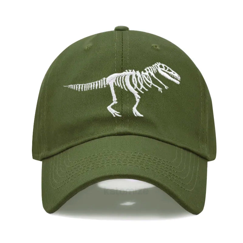 Cotton Baseball Cap Men Women Unisex Embroidery Dinosaur Tyrannosaurus Rex Dad Hat Protection