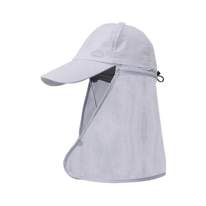 Xinbaoguan 100% polyester 9237 summer sun protection hat for men and women quick drying fisherman hat with shawl baseball cap