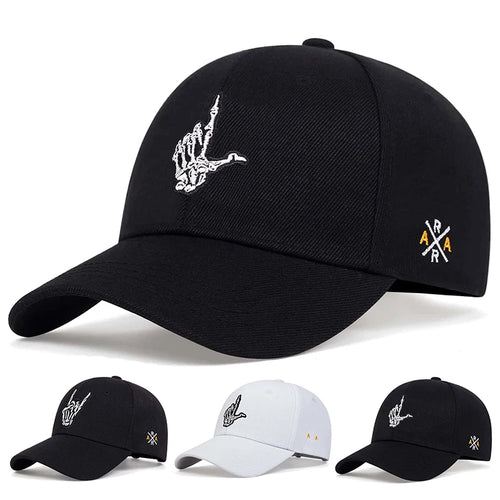 Unisex Skeleton Fingers Embroidery Baseball Caps Spring Autumn Outdoor Adjustable Casual Hats