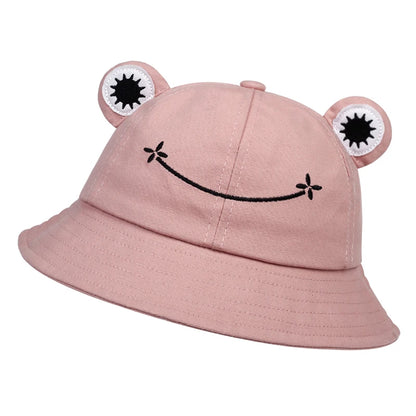 Cute Frog Bucket Hats Women Hat Summer Outdoor Sun Fishing Cap Cotton Wild Panama