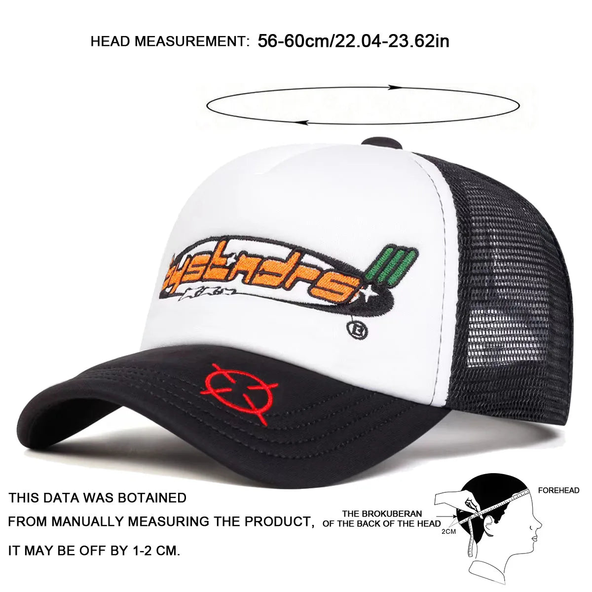 Unisex Bystndrs Letter Embroidery Baseball Net Caps Spring Summer Outdoor Adjustable Casual Hats