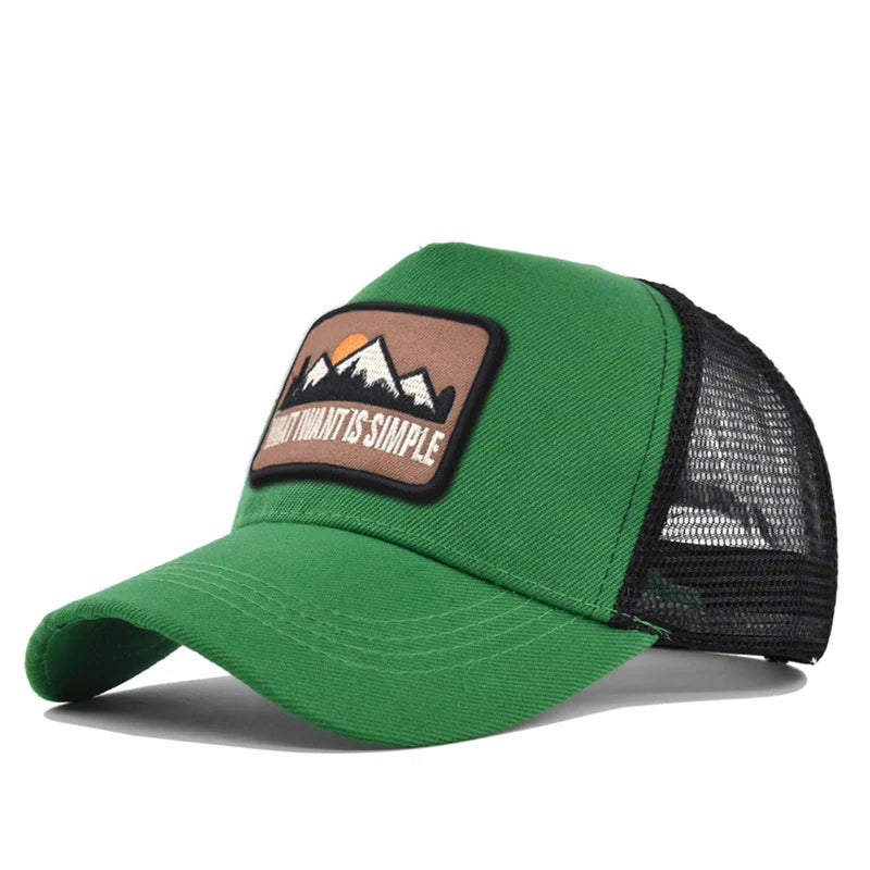 Brand Letter Mesh Breathable Hat Women Men Embroidery Baseball Cap Snapback Sunshade Outdoor Sunhat