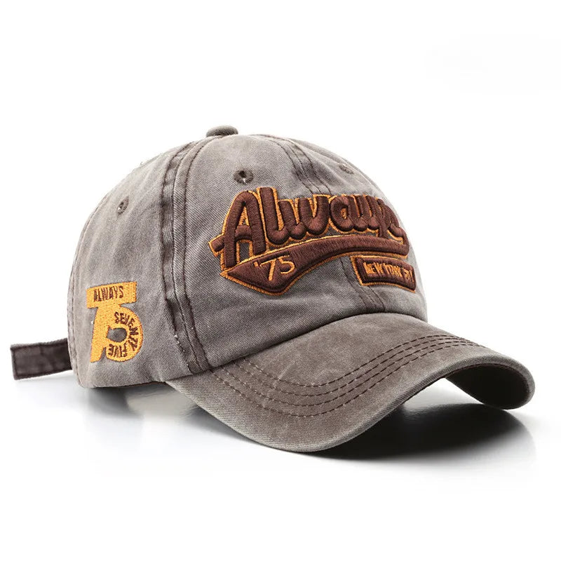 Retro Baseball Cap 3d Embroidery Always Unstructured Distressed Hat
