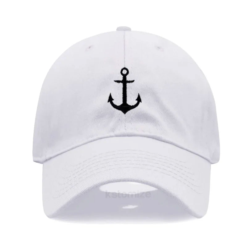 Anchor Embroidered Baseball Cap Women Men Adjustable Soft Washed Cotton Dad Hat Unisex Classic Golf