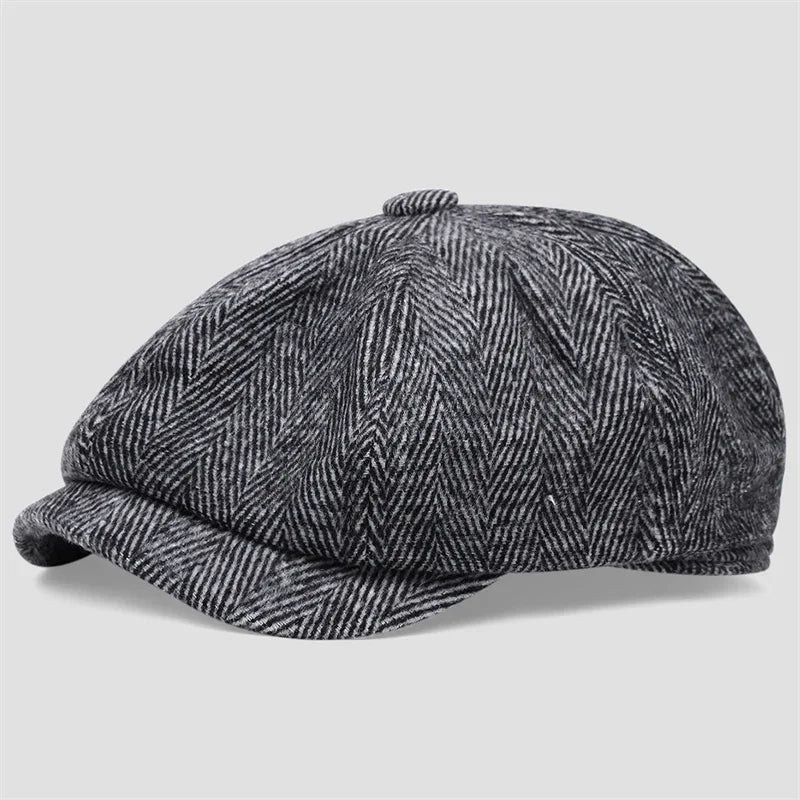 Retro British Style Newsboy Cap Men Vintage Luxury Unisex Octagonal Flat Capcotton Ascot Caps Khaki