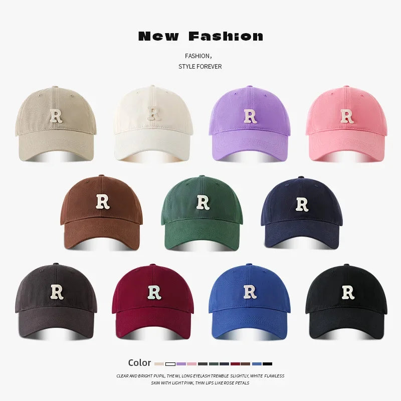 Large Head Circumference Baseball Cap Men S Women Dome Hat Soft Top 60 65cm Sun Protection Letter R