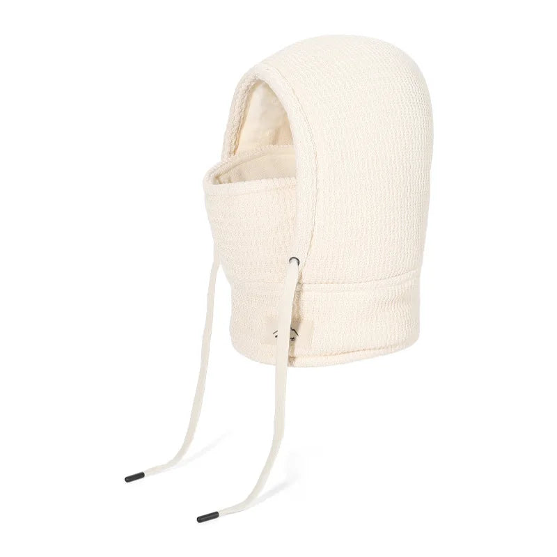 Winter Child Balaclava Hat Boy Girl Fleece-Lined Bonnets Windproof Mask Knitted Beanies Cap Scarf