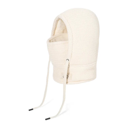 Winter Child Balaclava Hat Boy Girl Fleece-Lined Bonnets Windproof Mask Knitted Beanies Cap Scarf