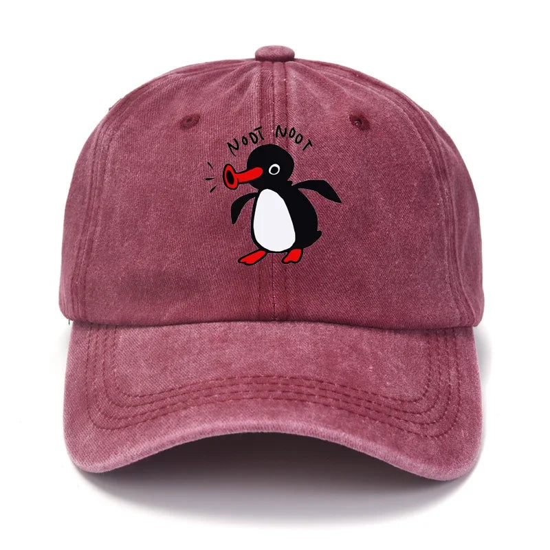 New Pingu Pinga Penguin TV Print Baseball Caps Unisex Washed Denim Noot Dad Cap Men Women 100% Cotton Visor Protection Snapback