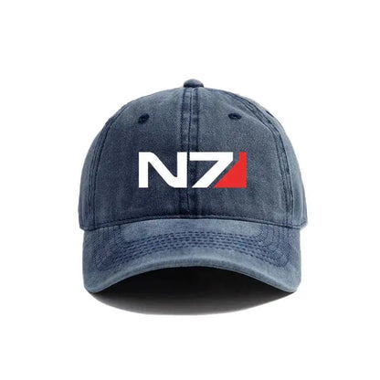 Mass Effect N7 Baseball Caps Distressed Hats Cap Men Women Retro Outdoor Summer Adjustable