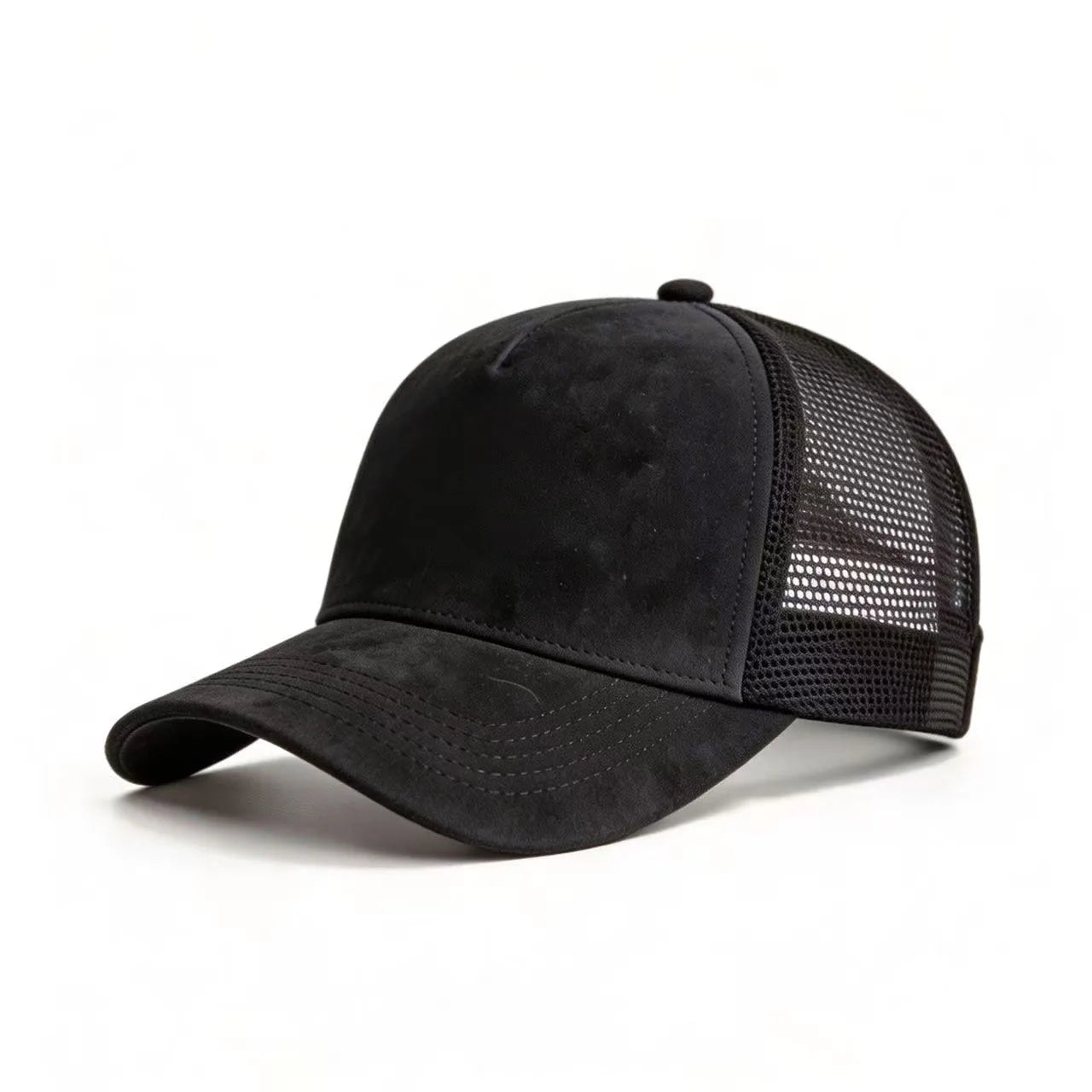 Summer Mesh Baseball Cap Women Men Solid Suede Patch Snapback Hat Casual Breathable Unisex Street