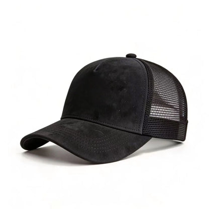 Summer Mesh Baseball Cap Women Men Solid Suede Patch Snapback Hat Casual Breathable Unisex Street