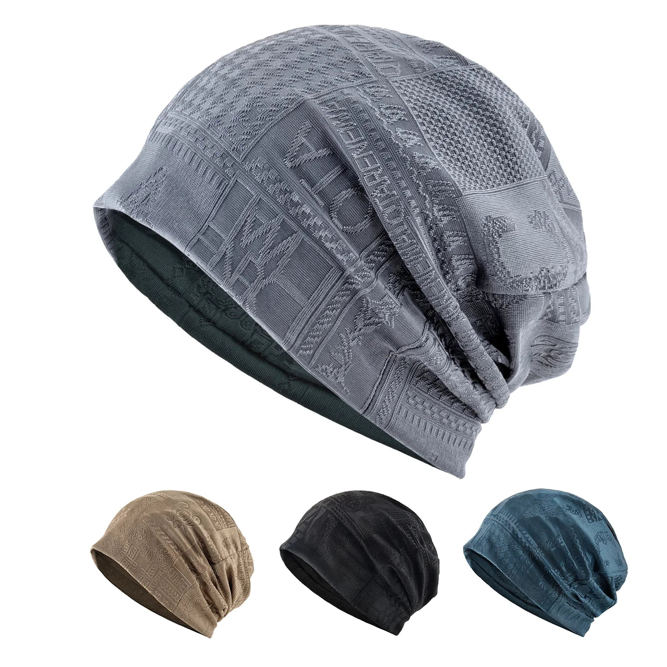 Double Use Scarf Beanie Women Knitted Jacquard Hats Men Scarf Beanie Outdoor Hiking Cycling Turban Ponytail Hat For Women