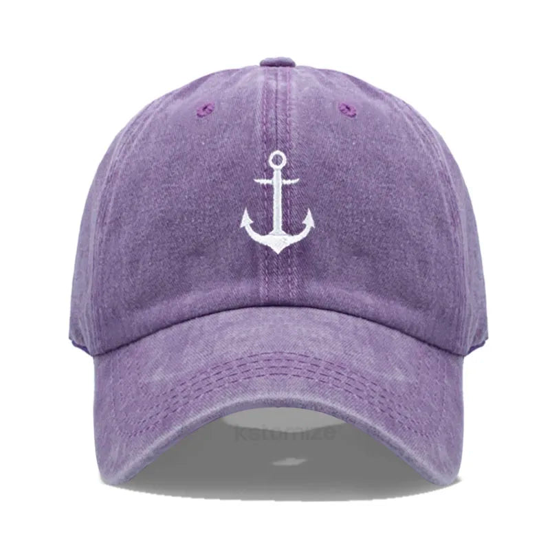Anchor Embroidered Baseball Cap Women Men Adjustable Soft Washed Cotton Dad Hat Unisex Classic Golf