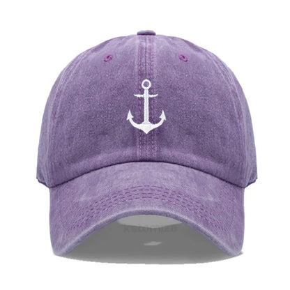 Anchor Embroidered Baseball Cap Women Men Adjustable Soft Washed Cotton Dad Hat Unisex Classic Golf