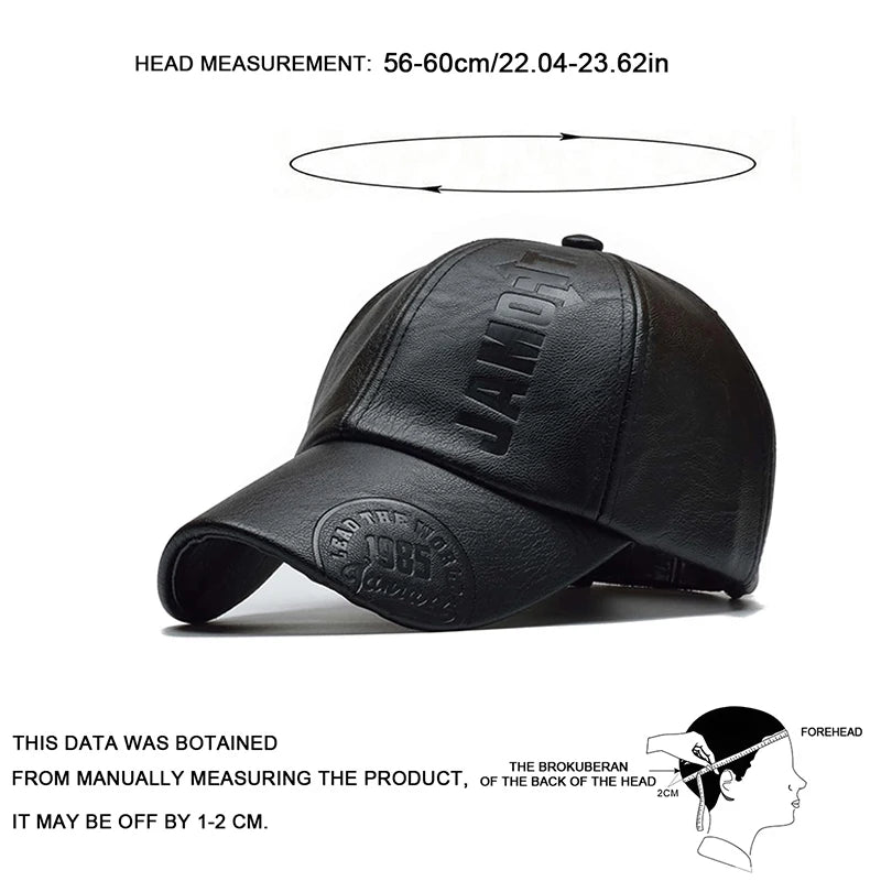 Unisex 1985 Letter Imprinting Leather Baseball Caps Spring Autumn Outdoor Adjustable Casual Hats