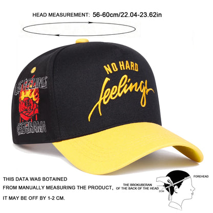 Unisex No Hard Embroidery Side Rose Baseball Caps Spring Autumn Outdoor Adjustable Casual Hats