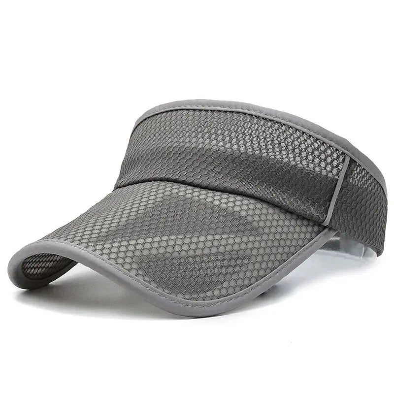 Summer Empty Top Hat Men's Sports Hat Women's Bare Plate Mesh Quick-Drying Hat Outdoor Casual Large Brim Empty Top Hat
