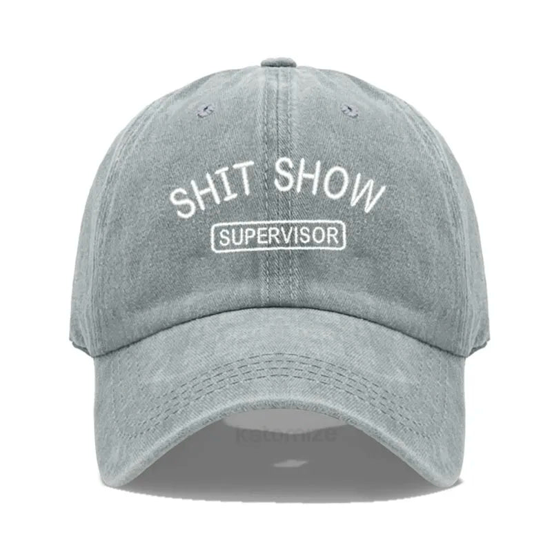 Men S Baseball Cap Women Sport Golf Caps Man Washed Cotton Shit Show Supervisor Embroidery Dad Hat