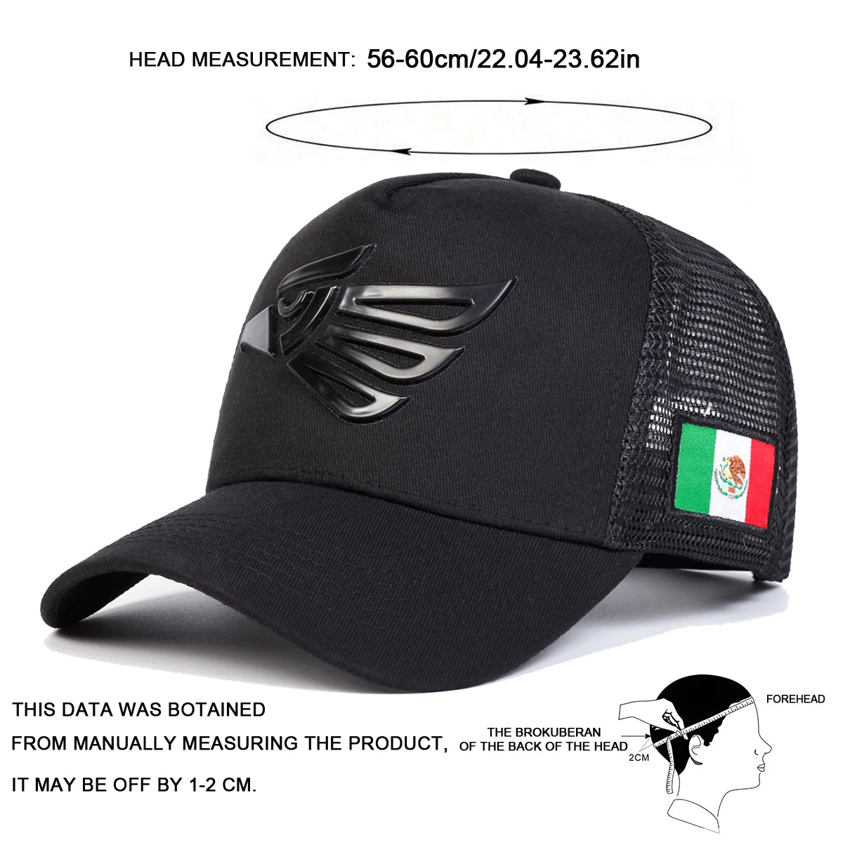 Unisex Mexican Eagle Label Baseball Net Caps Spring Summer Outdoor Adjustable Casual Hats Hip Hop