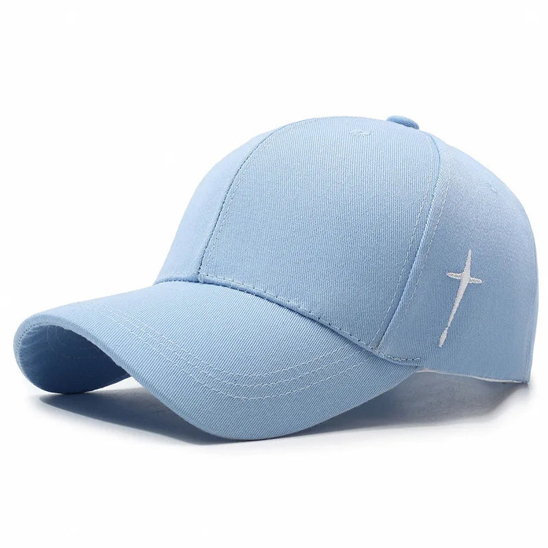 New Spring Style Sports Snapback Hat with Side - embroidered Water Drop and Cross Patterns. It's designed to make the face look