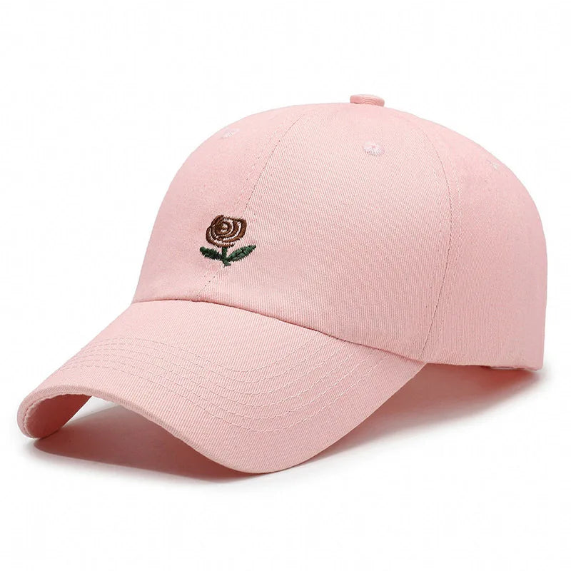 Spring Baseball Cap Personality Versatile Couple Embroidery Men Women Sunscreen Rose Letter Hip Hop
