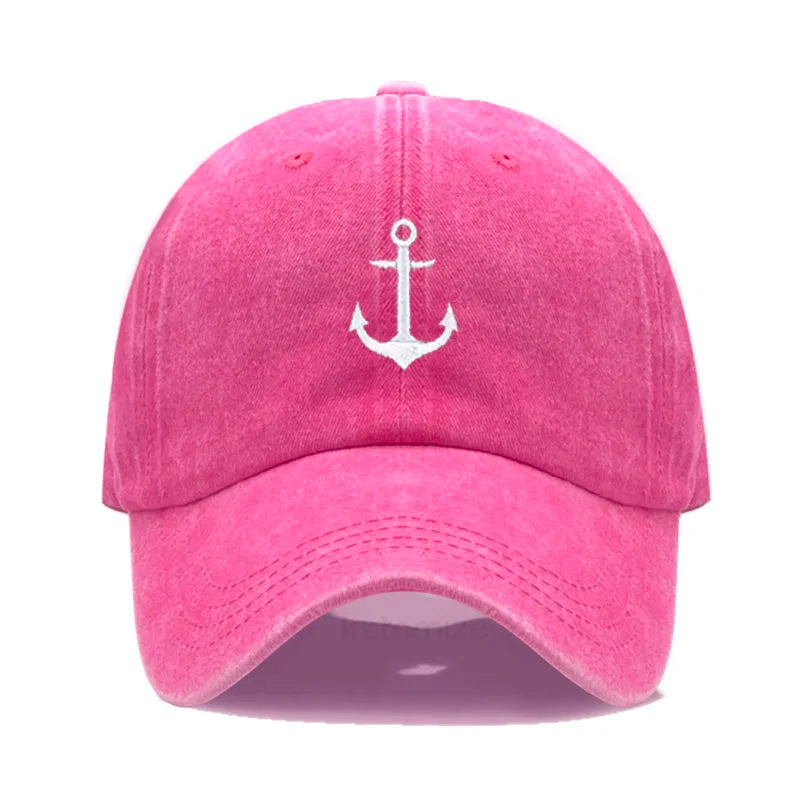 Anchor Embroidered Baseball Cap Women Men Adjustable Soft Washed Cotton Dad Hat Unisex Classic Golf