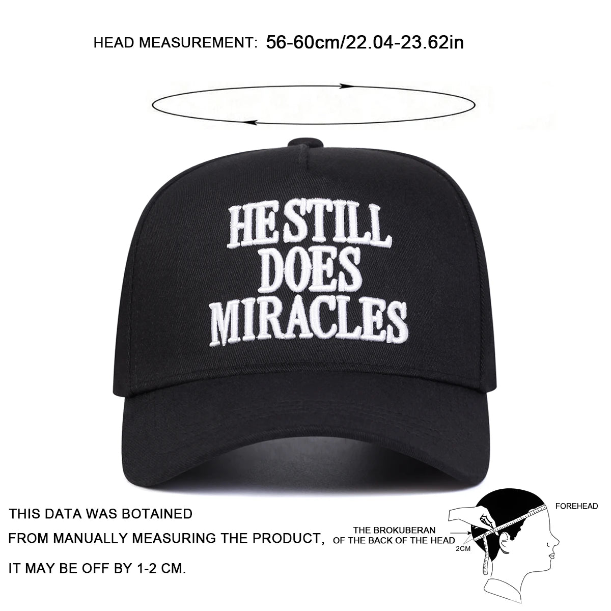 Unisex Hestill Does Miracles Embroidery Baseball Caps Spring Autumn Outdoor Adjustable Casual Hats