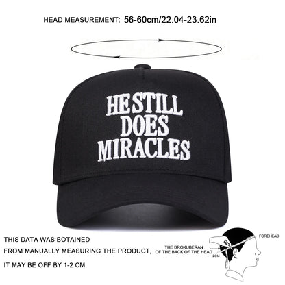 Unisex Hestill Does Miracles Embroidery Baseball Caps Spring Autumn Outdoor Adjustable Casual Hats