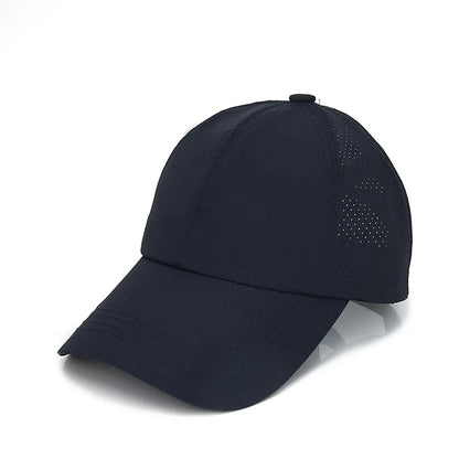 Summer Solid Color Baseball Cap Women's Athleisure Cross Ponytail Hat Mesh Quick-Drying Cap Visor Hat