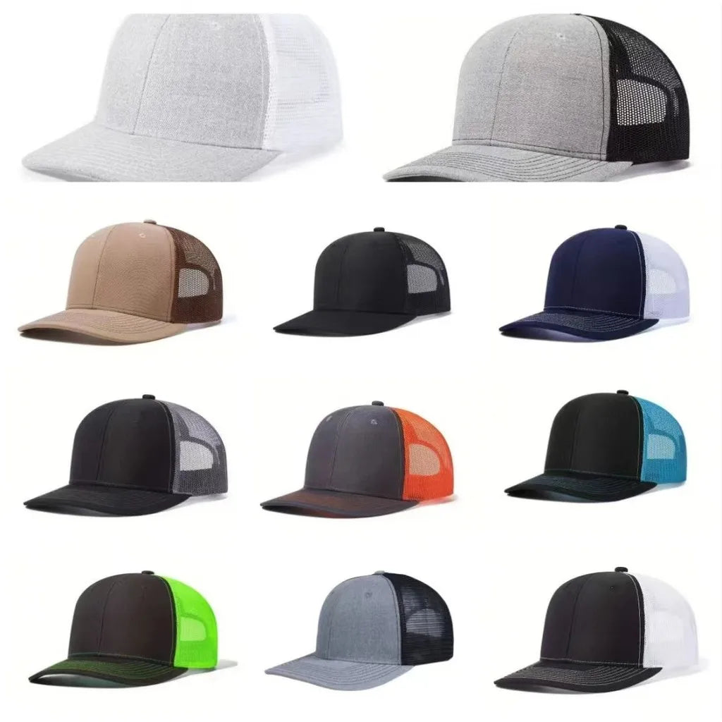 Richardson 112 Unisex Mesh Trucker Cap Breathable Sun Hat Slightly Curved Brim Baseball All