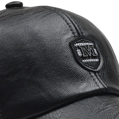 Men Baseball Cap Autumn Winter Warm Leather Hip Hop Snapback Hat Outdoor Sports Casual Caps Dad Hats