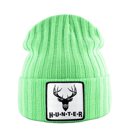 Knitted Skullies Beanie With Animals Patch Men Women Outdoor Casual Sport Hats Autumn Winter Solid Color Hip Hop Beanies