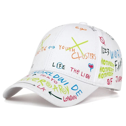 Graffiti Printing Baseball Cap Spring Summer Outdoor Leisure Hat Adjustable Hip Hop Street Hats
