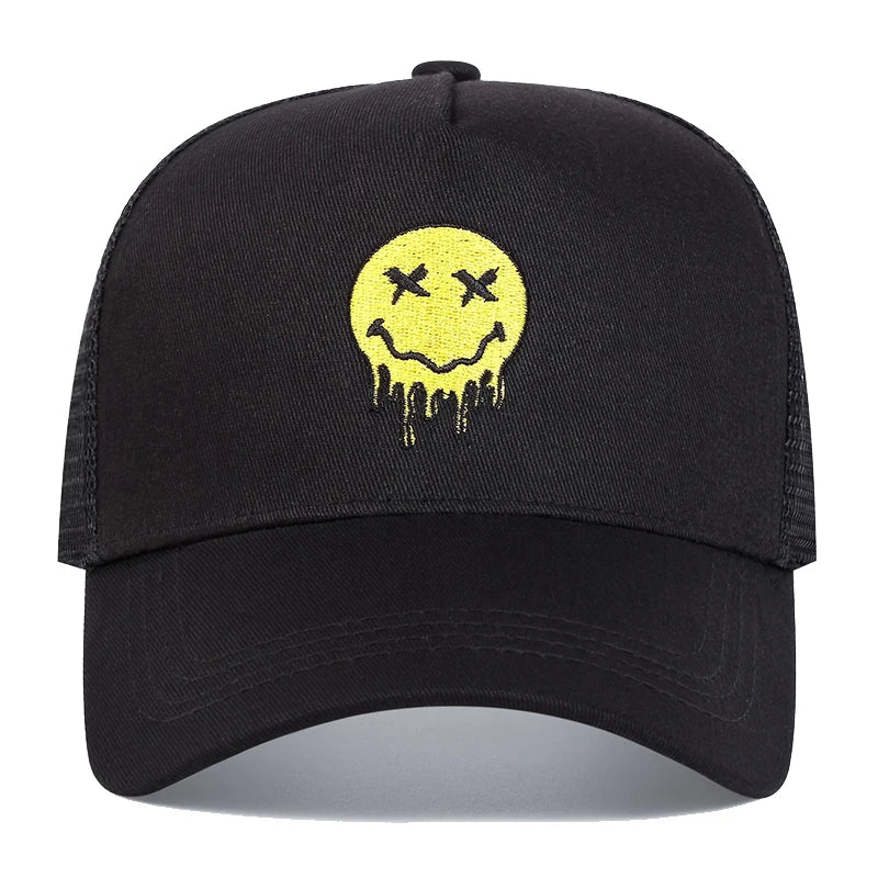 Unisex Xx Smiling Face Print Baseball Net Caps Spring Summer Outdoor Adjustable Casual Hats