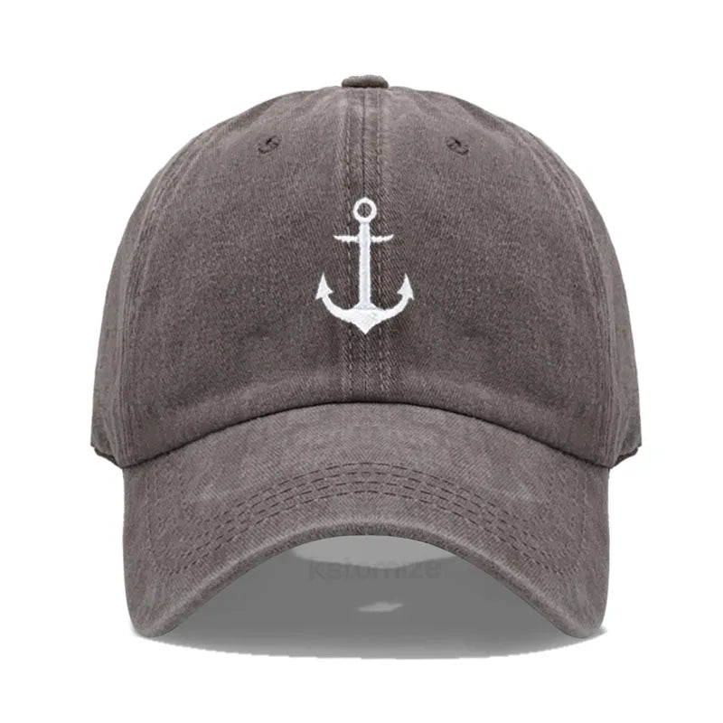 Anchor Embroidered Baseball Cap Women Men Adjustable Soft Washed Cotton Dad Hat Unisex Classic Golf