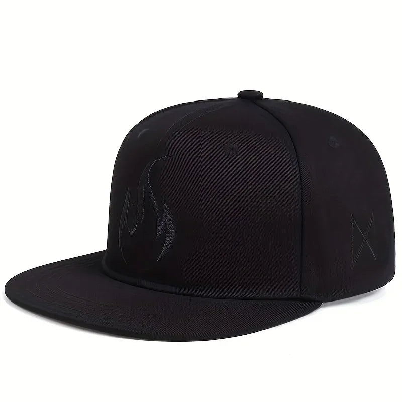 Unisex Flame Embroidery Hip-Hop Hats Spring Autumn Adjustable Casual Snapback Baseball Caps Outdoor