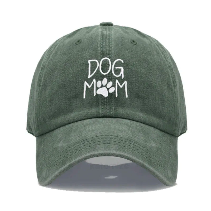 Dog Mom Embroidered Baseball Cap Women Men Adjustable Soft Cotton Dad Hat Unisex Classic Golf Caps