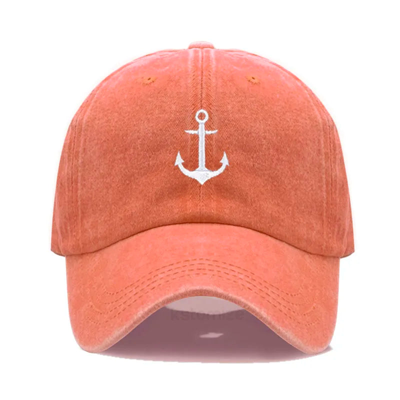 Anchor Embroidered Baseball Cap Women Men Adjustable Soft Washed Cotton Dad Hat Unisex Classic Golf