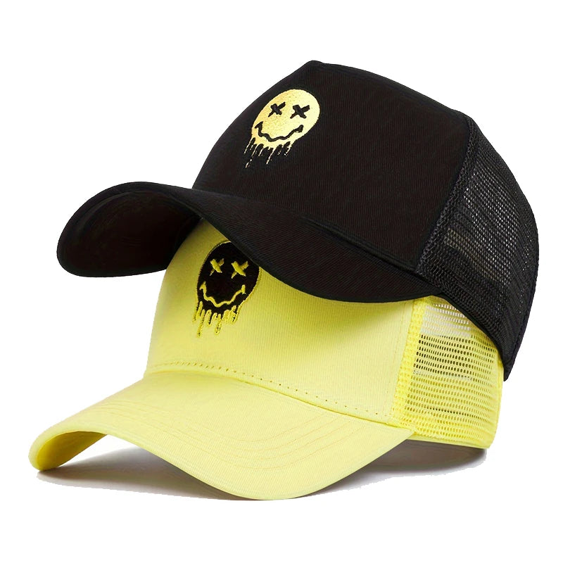 Unisex Xx Smiling Face Print Baseball Net Caps Spring Summer Outdoor Adjustable Casual Hats