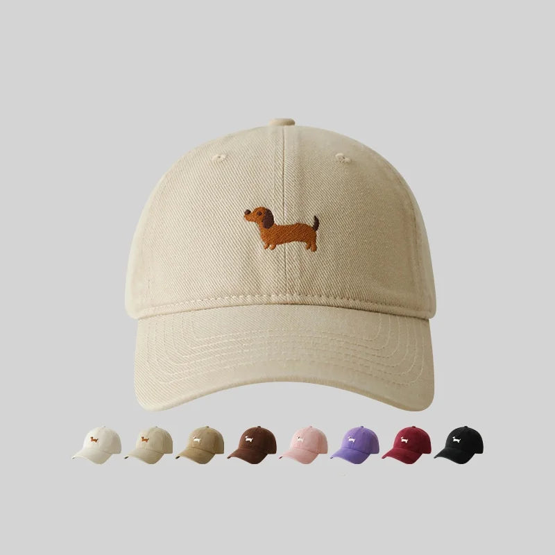 Dachshund Embroidery Baseball Hat Sunscreen Outdoor Suitable Men Women Daily Leisure Matching