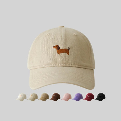 Dachshund Embroidery Baseball Hat Sunscreen Outdoor Suitable Men Women Daily Leisure Matching