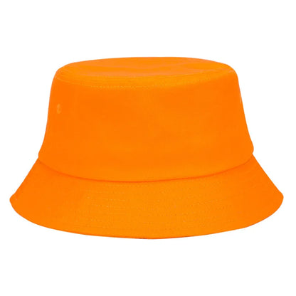100 Cotton Solid Color Bucket Hat Summer Sun Protection Breathable Round Crown