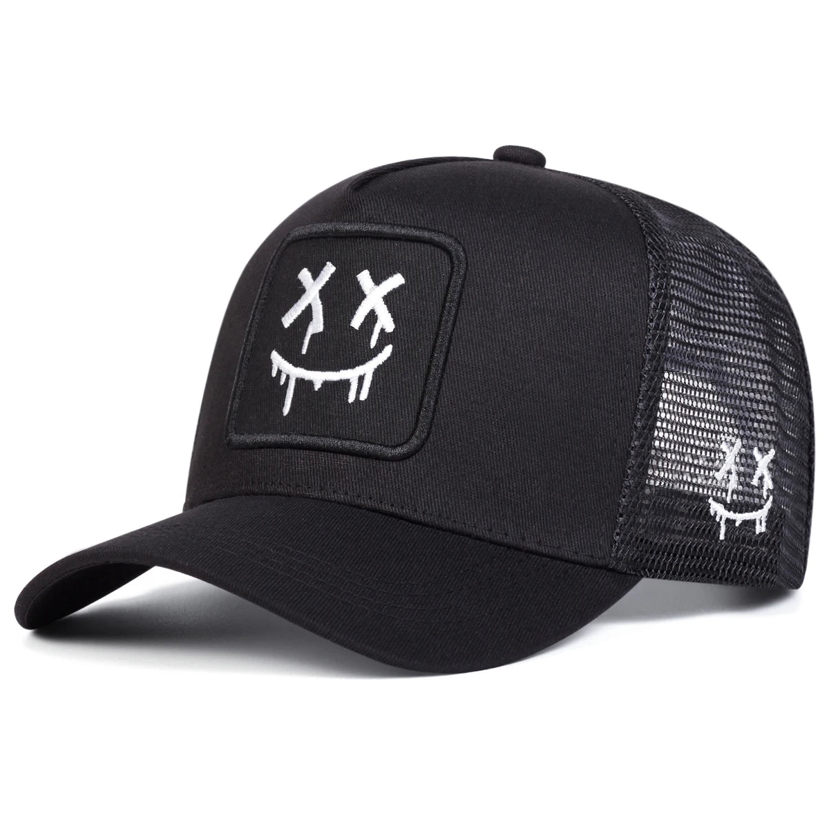 Unisex Xx Smiling Face Embroidery Baseball Net Caps Spring Summer Outdoor Adjustable Casual Hats