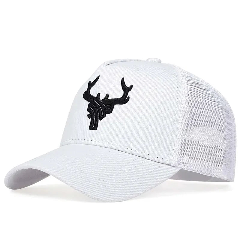 Unisex Animal Antlers Embroidery Baseball Net Caps Spring Summer Outdoor Adjustable Casual Hats
