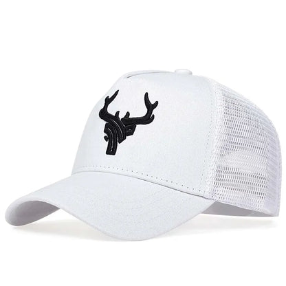 Unisex Animal Antlers Embroidery Baseball Net Caps Spring Summer Outdoor Adjustable Casual Hats