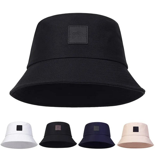 Unisex York Leather Label Personality Bucket Hats Fishermen Caps Outdoor Casual Cap Sunscreen Hat