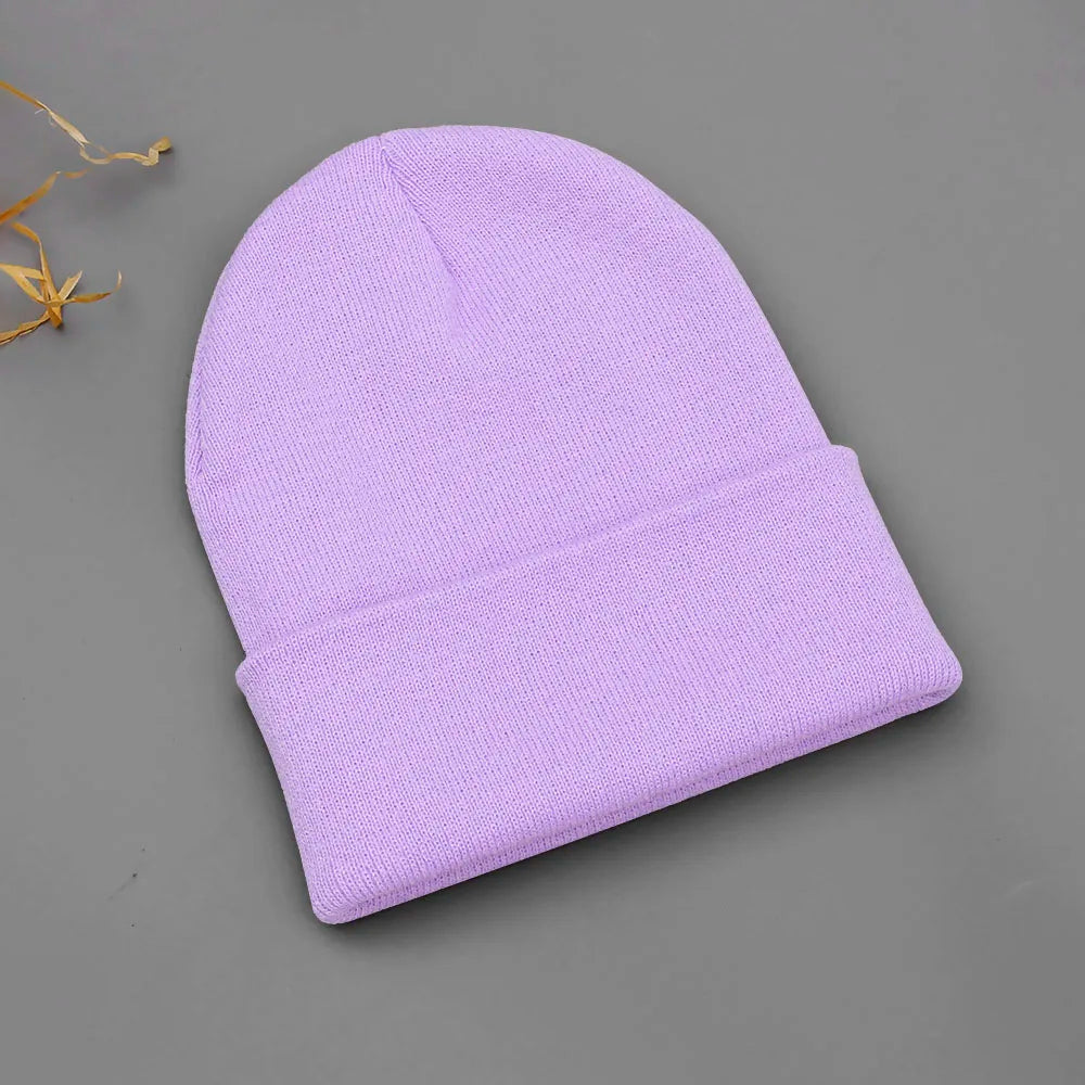24 Colors Unisex Beanie Hat Men Women Winter Knit Caps Soft Ski Hats - Soft