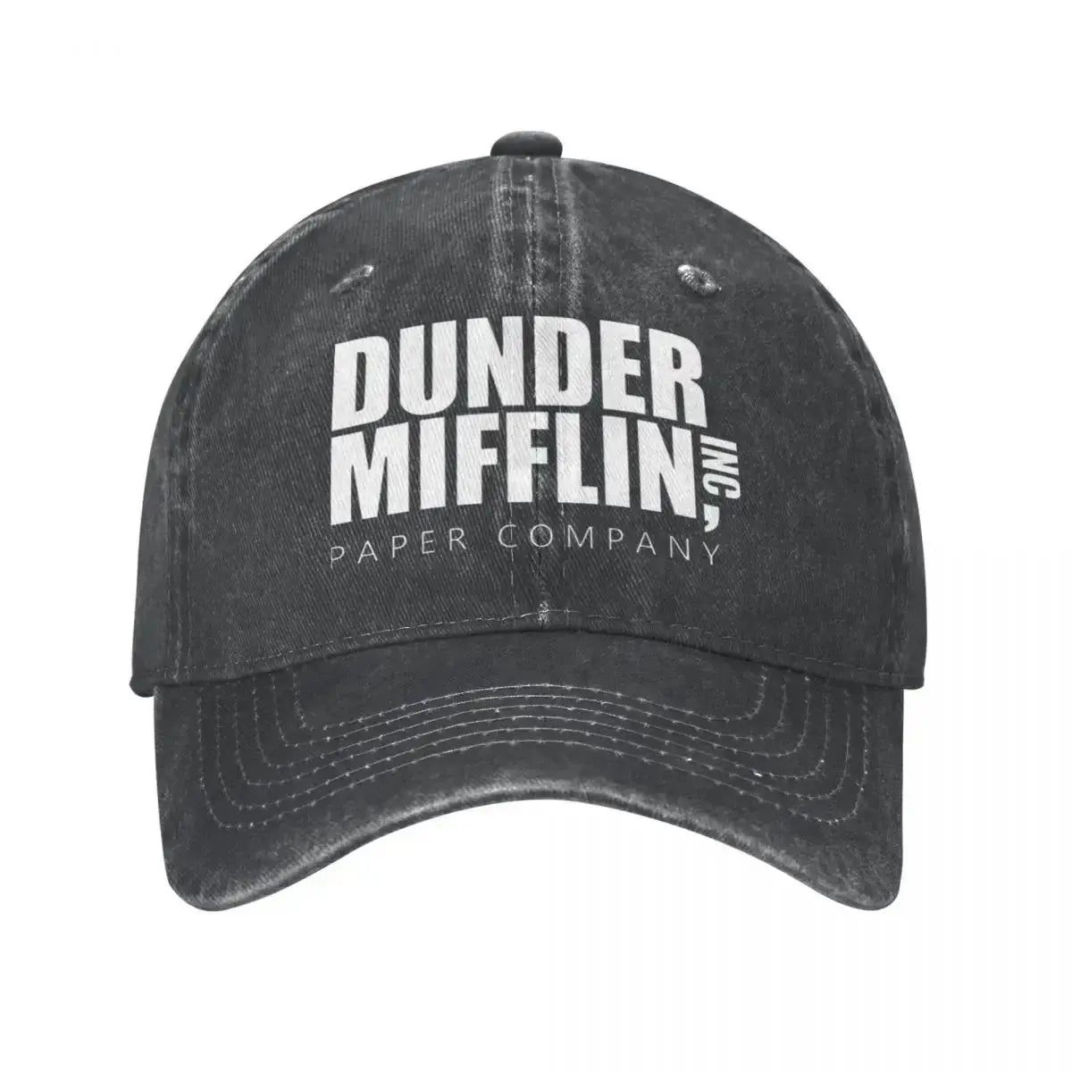 Classic Dunder Mifflin Logo Baseball Caps Men Women Distressed Denim Washed Sun Cap Office Travel